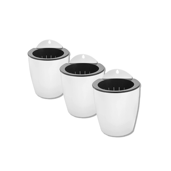 Vertikal växtkruka - Vit - Small - 7,5 cm kruka - Set om 3