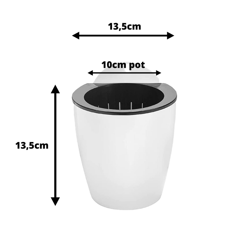 Vertical garden plant pot - White - Medium - 10cm pot - 3 pcs.